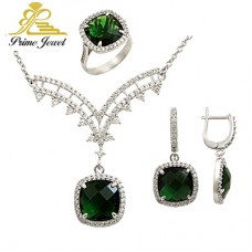 Gümüş zirkon taşlı set